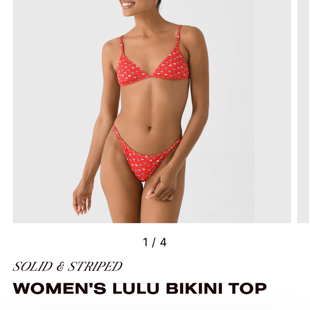 SOLID & STRIPED Women's Red Lulu Bikini Top